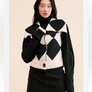 Free people joy diamond polo sweater